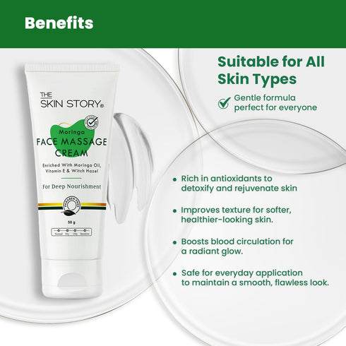 The Skin Story Detox & Glow Moringa Face Massage Cream