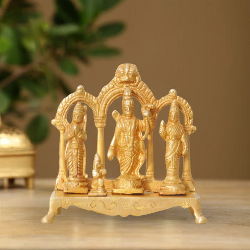 Brass Ram Darbar God Idol Statue 0.62Kg