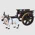 Handcrafted Dark Brown Teak Wood Bullock Cart with Bulls & Farmer