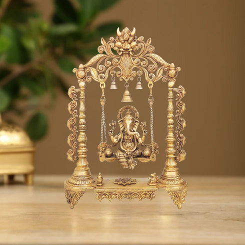 Brass Ganesh Ji God Idol Statue 15.78Kg