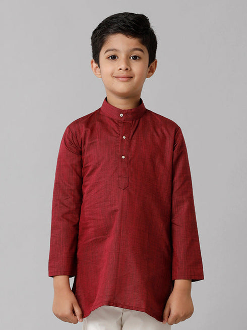 Ramraj Cotton Boys Fantastic Kurtha Full Sleeves Maroon FS7