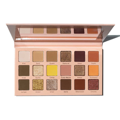 Praush Omni Nude Eyeshadow Palette + Eye Brush Set (5 pcs) Bundle