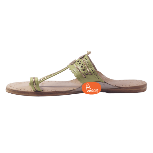 Vhaanfootwear Lemon Green Color Ladies Kolhapuri Chappal