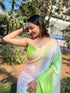Vasthrlay Green Satin Georgette Plain Saree