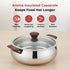 Vinod Stainless Steel Aroma Insulated Casserole with Glass Lid and Wooden Knob 750 ml High Grade Stainless Steel Rust Free PUF Coating