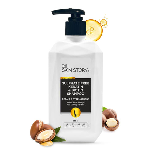 The Skin Story Sulphate-Free Keratin & Biotin Shampoo | Repairs Damaged Hair