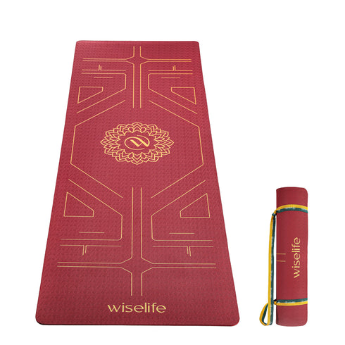 Wiselife True Alignment TPE Yoga Mat - 6mm