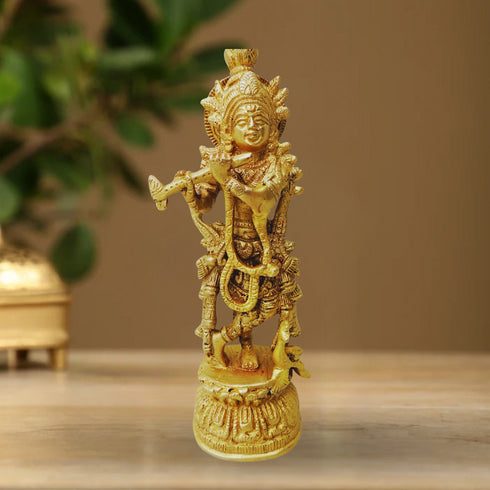 Brass Krishna Normal Statue 1.165Kg