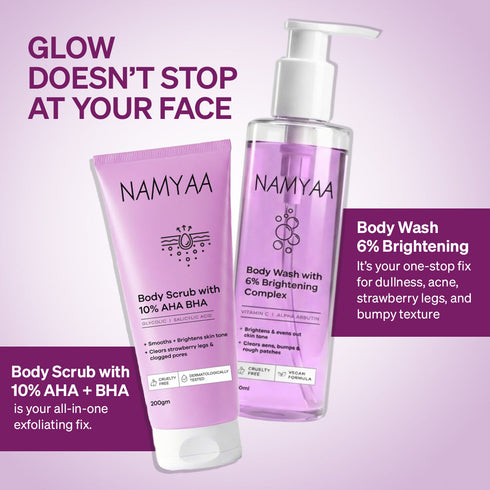 Namyaa Skincare Body Wash and Exfoliating Body Scrub Care Combo