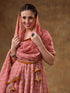 Pomcha Jaipur Naila Gotta Lace Work Muslin Angrakha Set With Plazo And Organza Dupatta