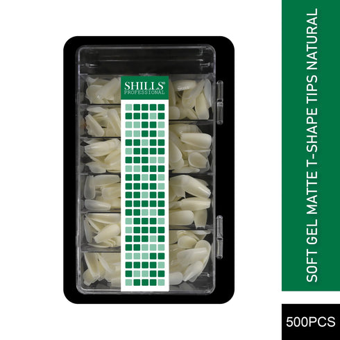 Shills Professional Soft Gel Matte T-Shape Tips-PT19-NATURAL