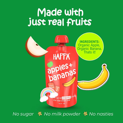 Happa Organic Baby Food Apple and Banana Puree