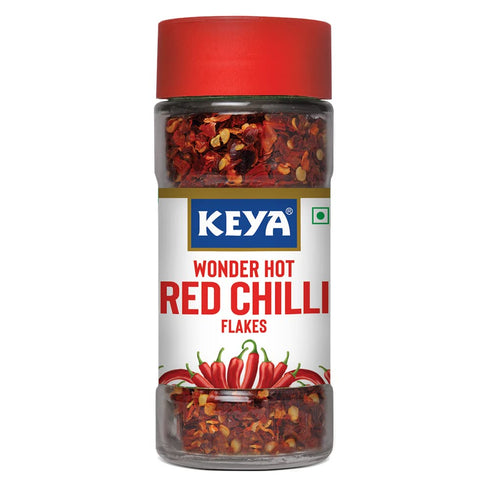 Keya Red Chilli Flakes Dry Red Chilli Flakes Seasonings Aromatic Spicy Dried Pizza Pasta Seasoning Zero added Colours Fillers Additives & Preservatives 100 Natural