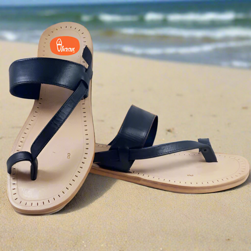 Vhaanfootwear Single wadi Gandhi Design soft leather Kolhapuri chappal for men