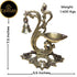 Tamas Brass Handcrafted Peacock Diya with Bell with Antique Finish