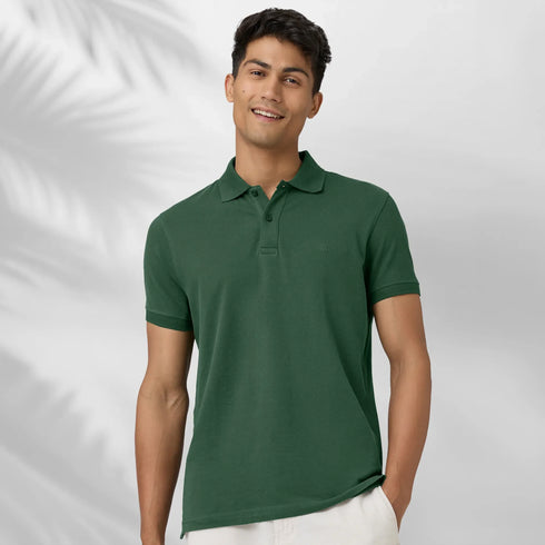 XYXX Nova Combed Cotton Polo T-shirts Basil Green