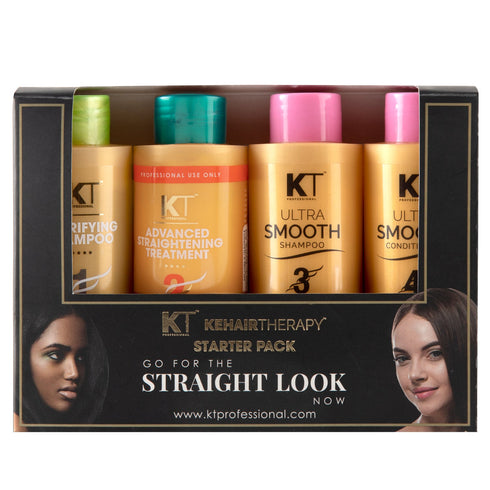 Kt Professional Advanced Hair Straightening Treatment Starter Kit For Smooth Strong & Healthy Hair Includes Keratin Infused Formula