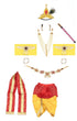 Raj Fancy Dresses Baby Krishna Mythological Character Costume | Brocade Fabric Yellow and Red