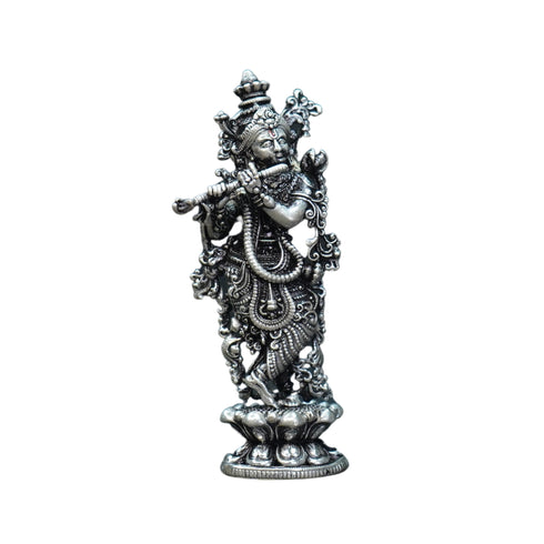Pure Silver Antique Krishna Standing 33.02G By Mahita Collections