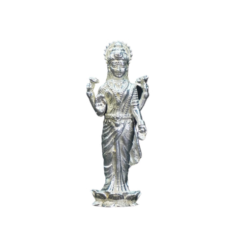 Pure Silver Antique Laxmi Standing Idol 12.33G By Mahita Collections