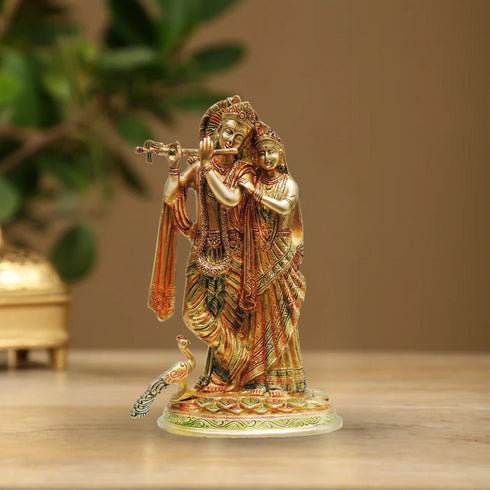 Brass Radha Krishna God Idol Statue 3.76Kg