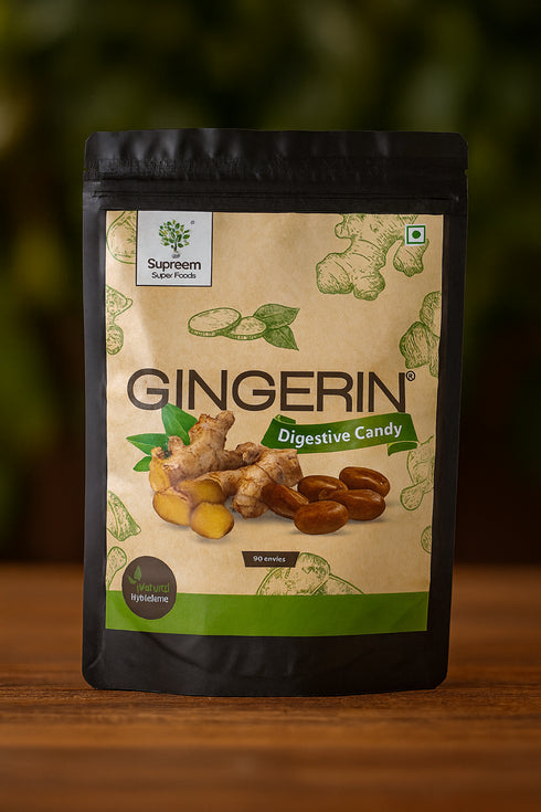 Supreem Super Foods Gingerin Digestive Aid Candy Combo Pack 96 Candies (Pack of 2)