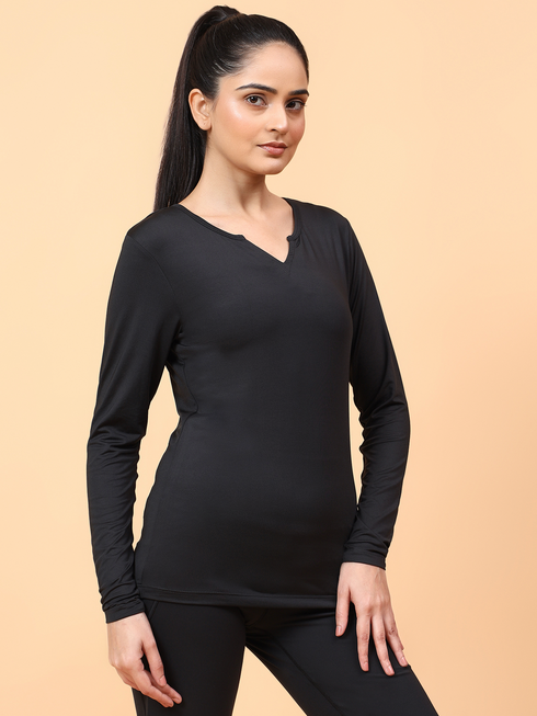 Wiselife Active Full Sleeves T-shirt (Black)