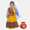 Raj Fancy Dresses Radha and Krishna RadhaJi| Lemon Brocade Fabric Janmashtami Mythological Character Costume