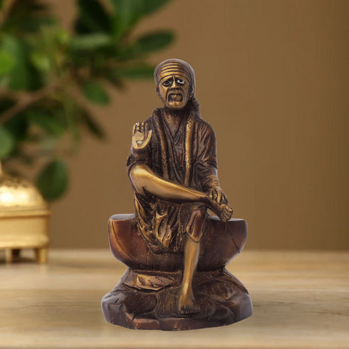 Brass Sai Baba God Idol Statue 2.38Kg