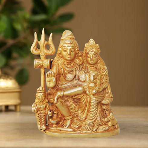 Brass Shiv Parivar Idol Statue 0.86Kg