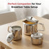 Vinod Stainless Steel 3 Piece Large Tea Set 1000 ml Tea Pot 250 ml Milk Pot 250 ml Sugar Pot Highest Grade Steel Mirror Finish Dishwasher Safe