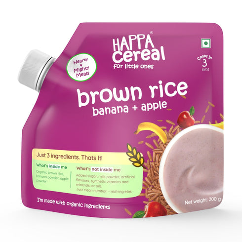 Happa Brown Rice Apple Banana Cereal for Babies