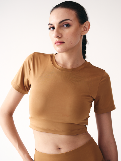 Wiselife Active Crop Top (Brown)