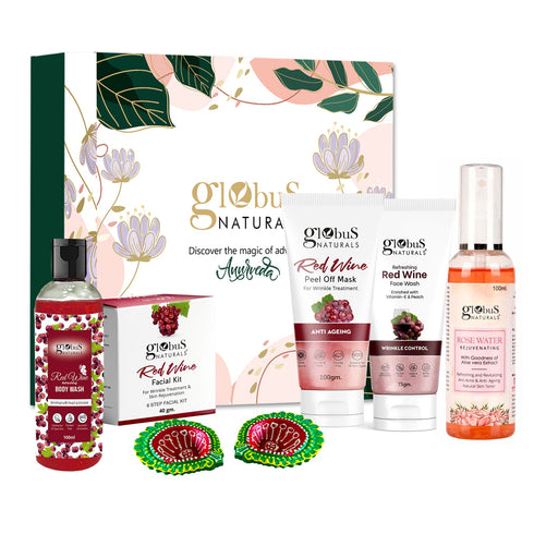 Globus Naturals Red Wine Festive Glow Gift Box Set of 5