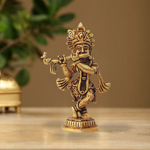 Brass Krishna Idol Statue 0.34Kg