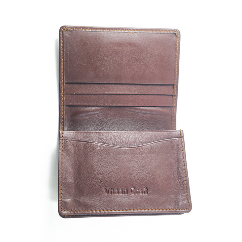 Vhaanfootwear Premium Leather Card Holder with Protective Cover by Vhaan Tan