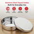 Vinod Stainless Steel Papad Dabba with Mirror Finish Tough and Strong Build Rust Free Easy to Clean and Dishwasher Safe 9.5 Inch No 14