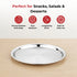 Vinod Stainless Steel Two Tone German Bogi Dish Set of 6 18.5 cm Serving Dish Salad Plate Snack Plate Mirror Finish