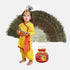 Raj Fancy Dresses Radha and Krishna Printex| Yellow Brocade Fabric Janmashtami Mythological Character Costume