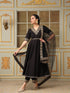 Pomcha Jaipur Saadgi Sunheri Lace Black Anarkali Set