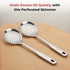 Vinod Stainless Steel Queens Perforated Skimmer Heavy Gauge Strainer Jhara 38.5 cm I Set of 2 I no 2