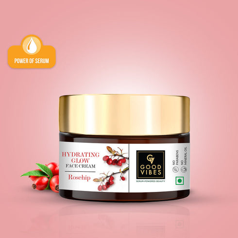Good Vibes Rosehip Hydrating Glow Face Cream with Power of Serum