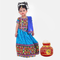 Raj Fancy Dresses Radha Ferozi Brocade Fabric Janmashtami Mythological Character Costume