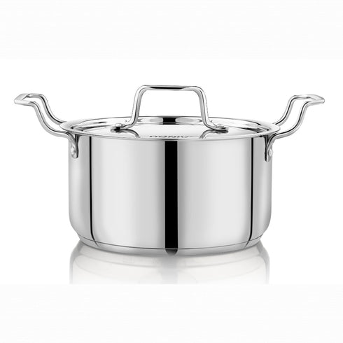 Vinod Doniv Majestic Stainless Steel Sandwich Bottom Sauce Pot With Lid 22 cm 4.5 ltr Induction Friendly