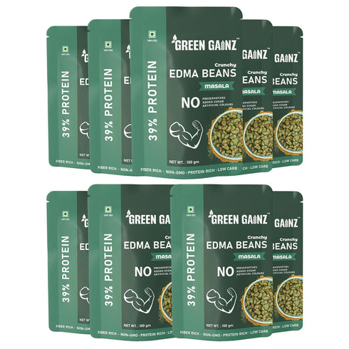 Green Gainz Edamame Masala Flavour (Pack of 9)