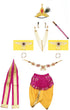 Raj Fancy Dresses Baby Krishna Yellow and Magenta Brocade Fabric Janmashtami Mythological Character Costume