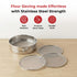 Vinod Stainless Steel 4 in 1 Chalni Set for Flour Authentic Steel Rust Free Easy to Clean and Dishwasher Safe