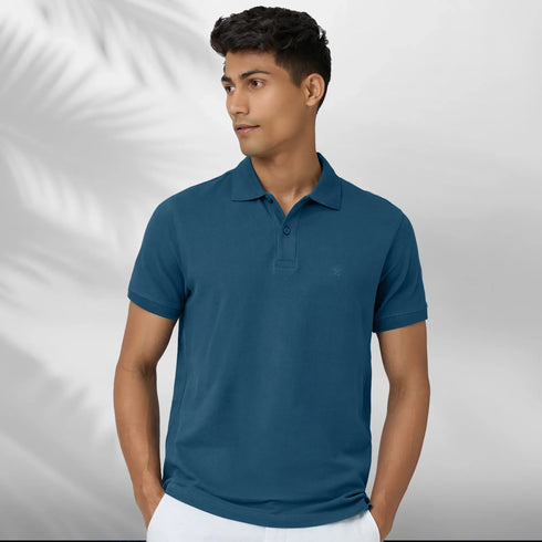 XYXX Nova Combed Cotton Polo T-shirts Isle Blue