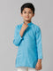 Ramraj Cotton Boys Fantastic Kurtha Full Sleeves Blue FS4