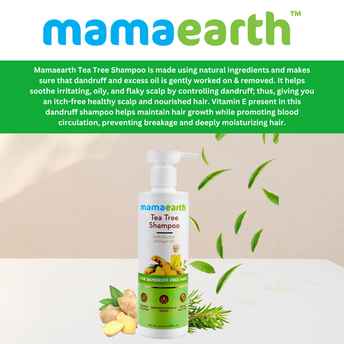 Mamaearth Tea Tree Shampoo for Dandruff Free Hair 250ml